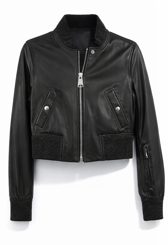 <P>1002<BR> LAMB LEATHER SHORT CROPPED JACKET </P>