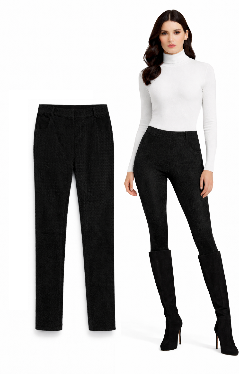 <P>1507S<BR> SUEDE TWO POCKET WOVEN JEAN PANT </P>