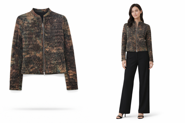 <P>199P<BR> LAMB LEATHER HAND PAINTED WASHED JACKET </P>