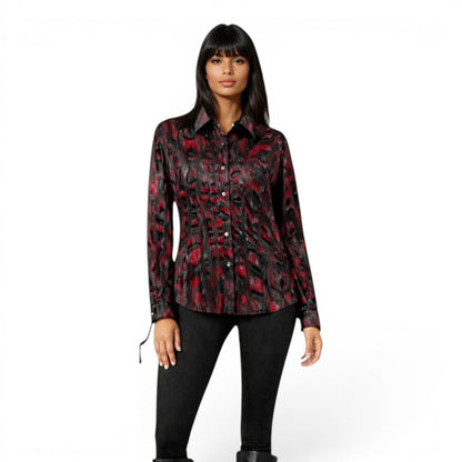 Lamb Leather Crinkle Printed Shirt