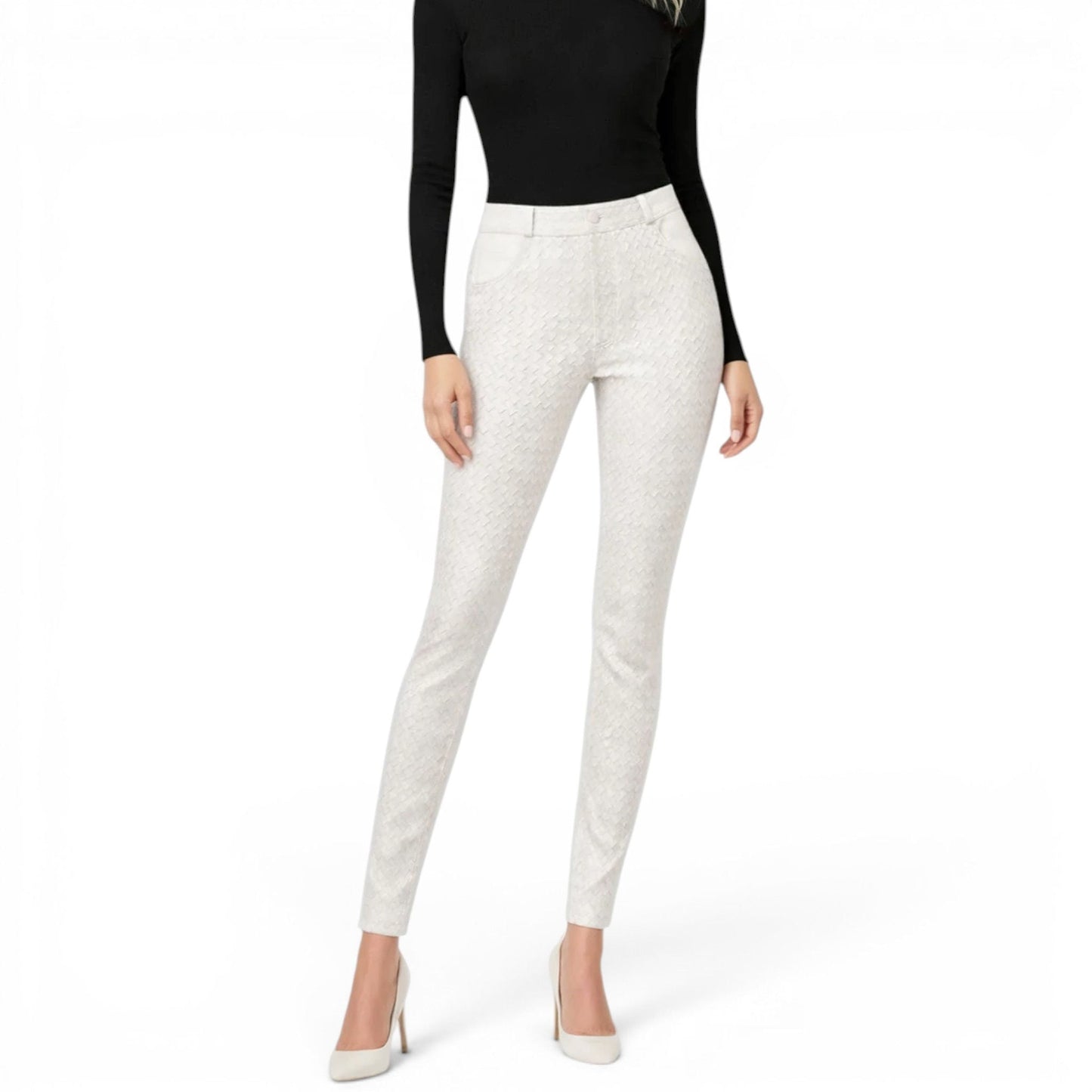 Lamb Leather Two Pocket Woven Jean Pant