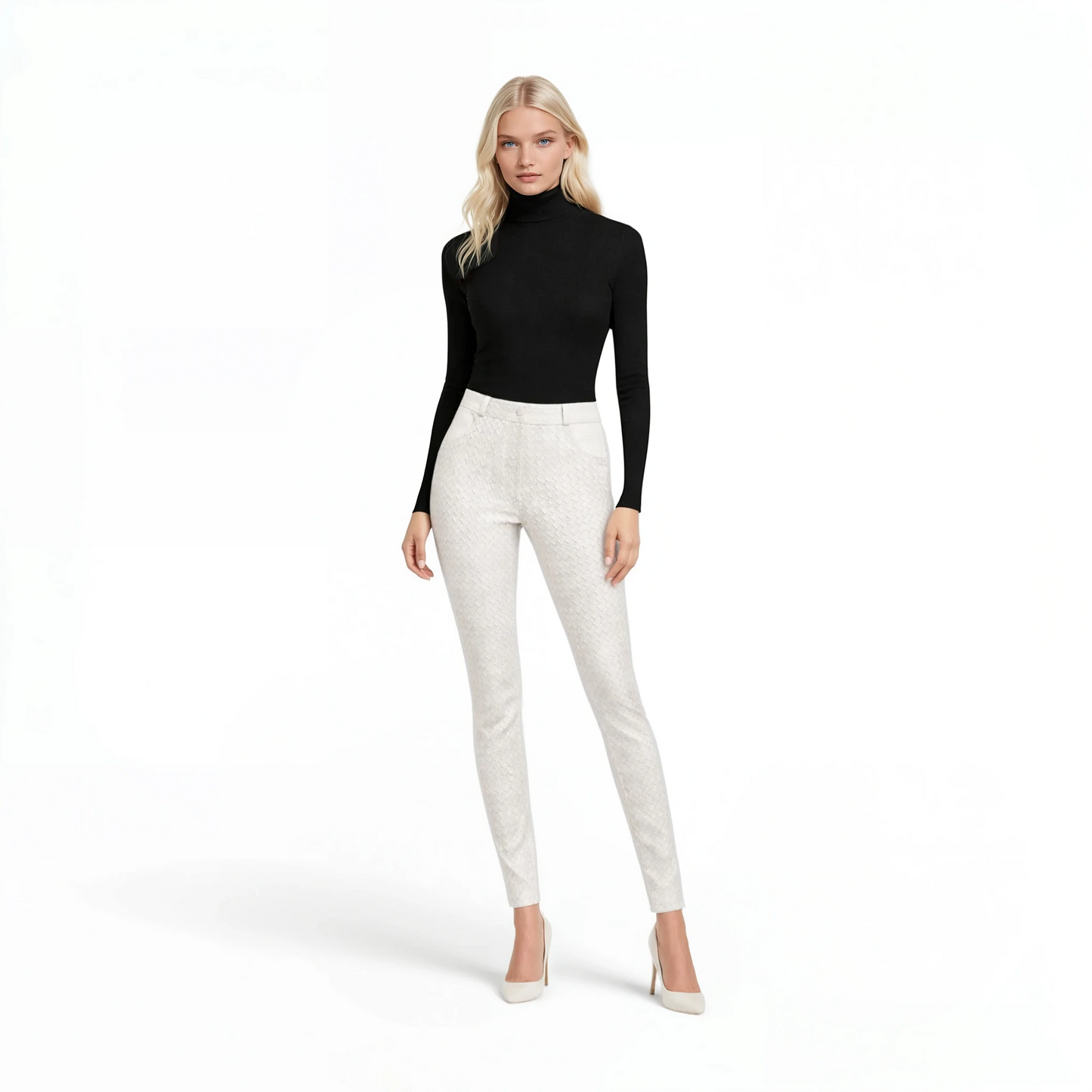 Lamb Leather Two Pocket Woven Jean Pant
