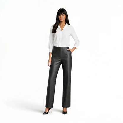 Lamb Leather No Waist Woven Pant