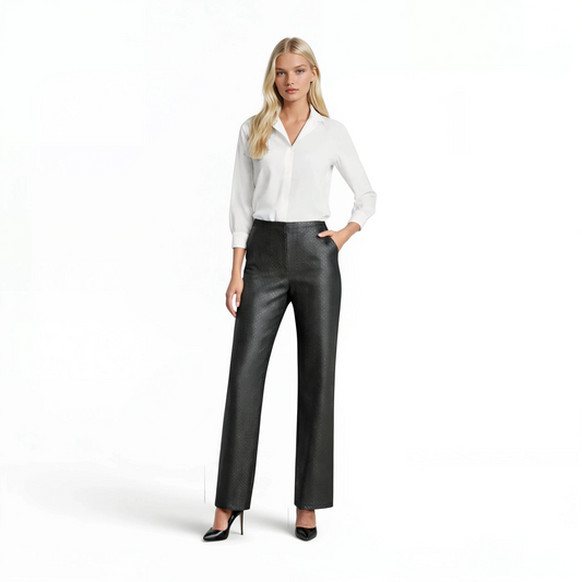 Lamb Leather No Waist Woven Pant