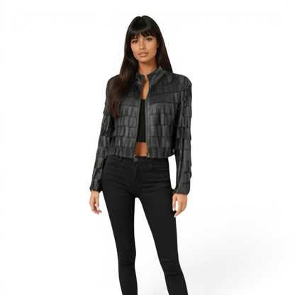 Lamb Leather Fringe Jacket