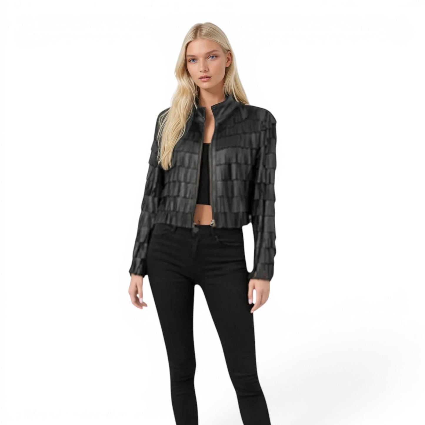 Lamb Leather Fringe Jacket