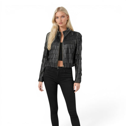 Lamb Leather Fringe Jacket