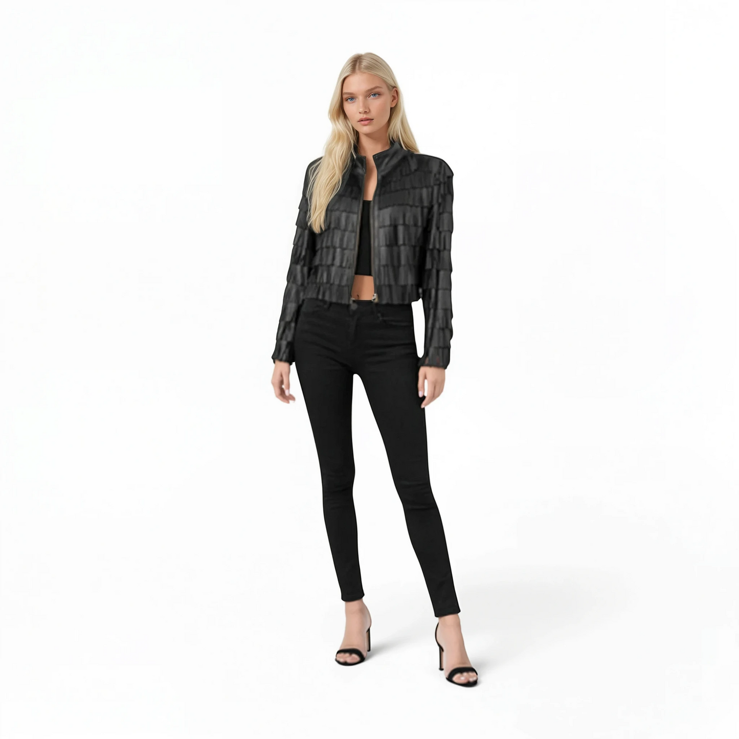 Lamb Leather Fringe Jacket
