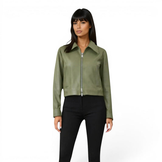 Lamb Leather Oversized Drop Shoulder Jacket
