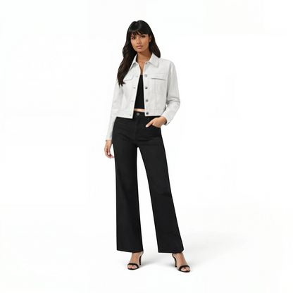 Lamb Leather Cropped Two Pocket Jacket