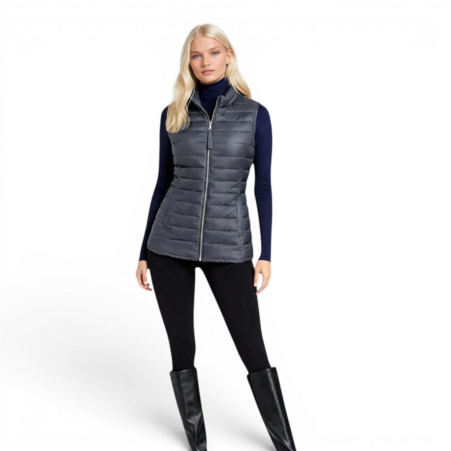 Lamb Leather Puffer Vest