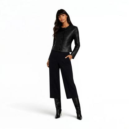 Lamb Leather/Suede Cutwork Combo Jacket