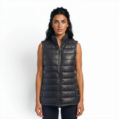 Puffer Vest Lamb Leather