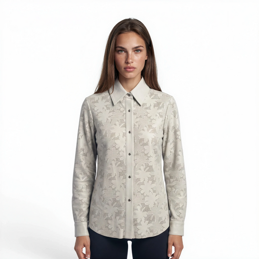 Perforated Lamb Leather Shirt