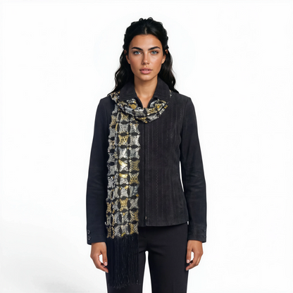 Multi Stitch Lamb Leather Zip Jacket