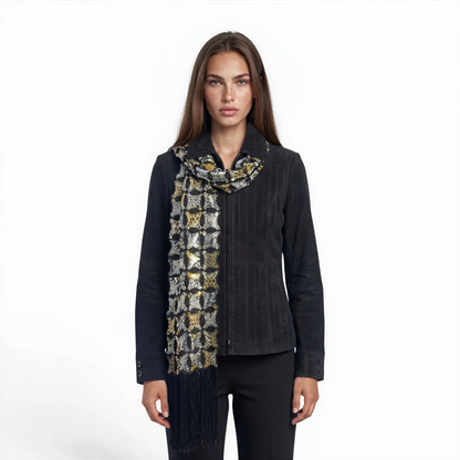 Multi Stitch Lamb Leather Zip Jacket