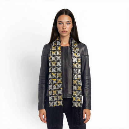 Cutwork Stitched Bomber Lamb Leather Jacket