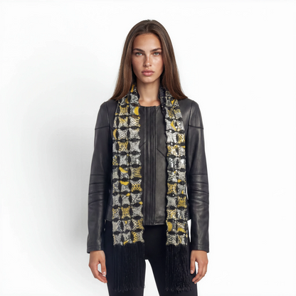 Cutwork Stitched Bomber Lamb Leather Jacket