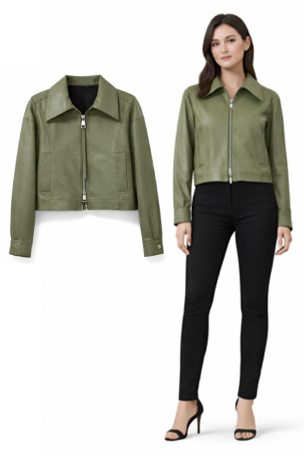 <P>8042<BR> LAMB LEATHER OVERSIZED DROP SHOULDER JACKET</P>