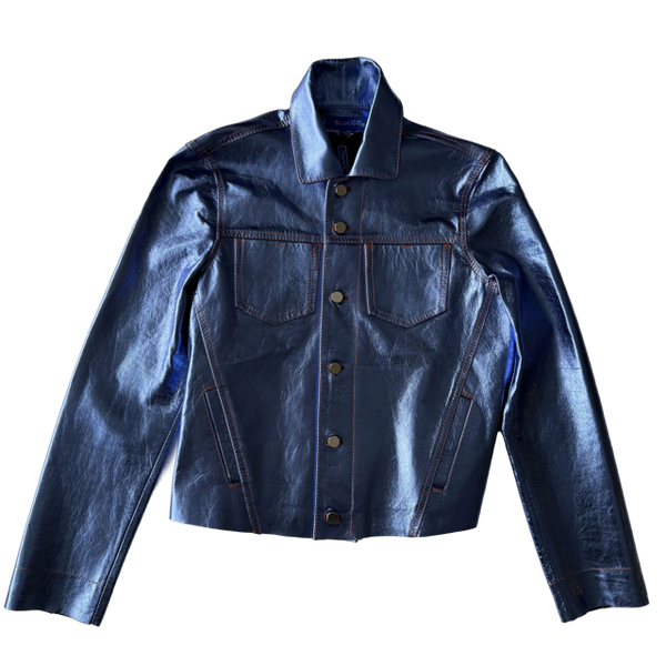 <P>3250F<BR> STITCHED TWO POCKET LAMB LEATHER FOIL JACKET</P>