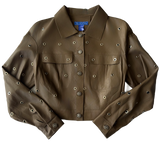 <P>31126G<BR> CROPPED GROMMET TRIM LAMB LEATHER JACKET (ADDITIONAL COLORS)</P>