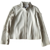 <P>3242<BR> EMBELLISHED STAND COLLAR BOMBER LAMB LEATHER JACKET (ADDITIONAL COLORS)</P>