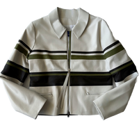 <P>CHIARA<BR> COLOR BLOCK LAMB LEATHER BOMBER (ADDITIONAL COLORS)</P>