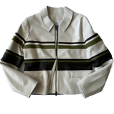 <P>CHIARA<BR> COLOR BLOCK LAMB LEATHER BOMBER (ADDITIONAL COLORS)</P>