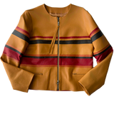 <P>CHIARA<BR> COLOR BLOCK LAMB LEATHER BOMBER (ADDITIONAL COLORS)</P>