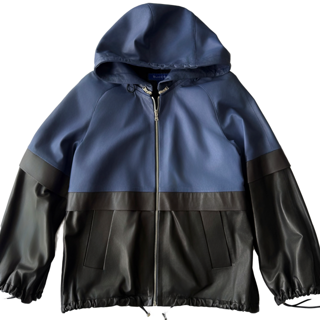 <P>FONTANA<BR> COLOR BLOCKED 3/4 BOMBER LAMB LEATHER JACKET</P>