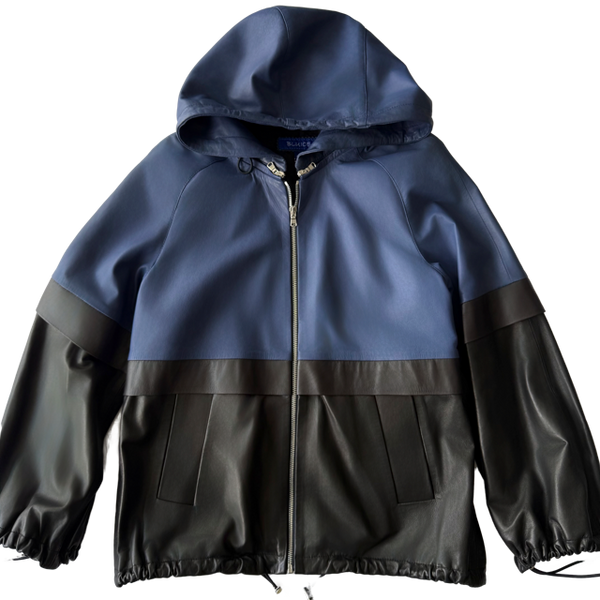 <P>FONTANA<BR> COLOR BLOCKED 3/4 BOMBER LAMB LEATHER JACKET</P>