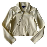 <P>904<BR>  LAMB LEATHER TRIM KNIT JACKET (ADDITIONAL COLORS)</P>