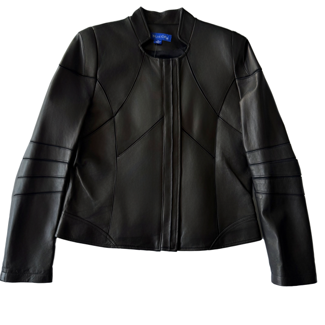 <P>ISABELLA<BR> CUTWORK STITCHED BOMBER LAMB LEATHER JACKET</P>