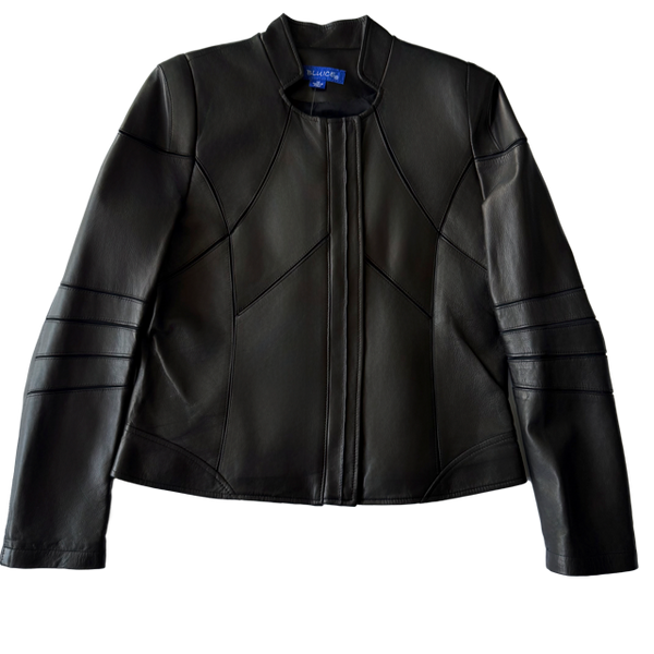 <P>ISABELLA<BR> CUTWORK STITCHED BOMBER LAMB LEATHER JACKET</P>