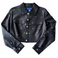 <P>31126G<BR> CROPPED GROMMET TRIM LAMB LEATHER JACKET (ADDITIONAL COLORS)</P>