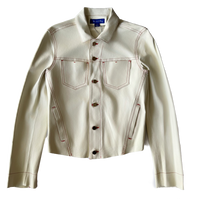 <P>3250<BR> STITCHED TWO POCKET LAMB LEATHER JEAN JACKET (ADDITIONAL COLORS)</P>