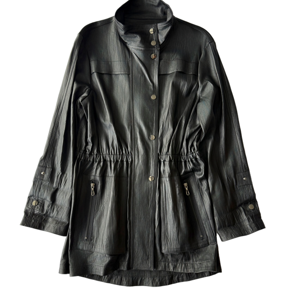 <P>2323<BR> CRINKLE LAMB LEATHER 3/4 JACKET</P>