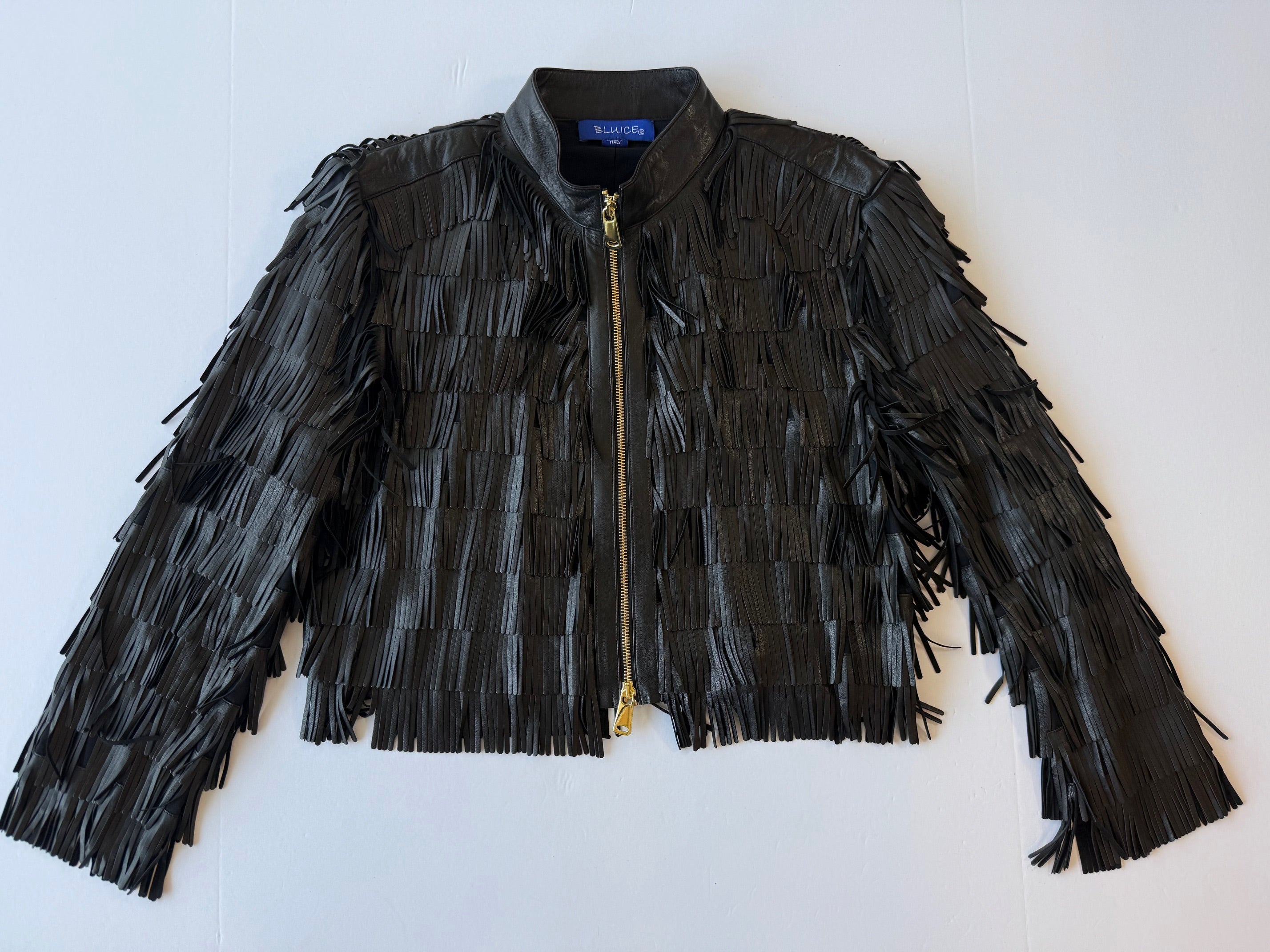 <P>1374<BR> LAMB LEATHER FRINGE JACKET </P>