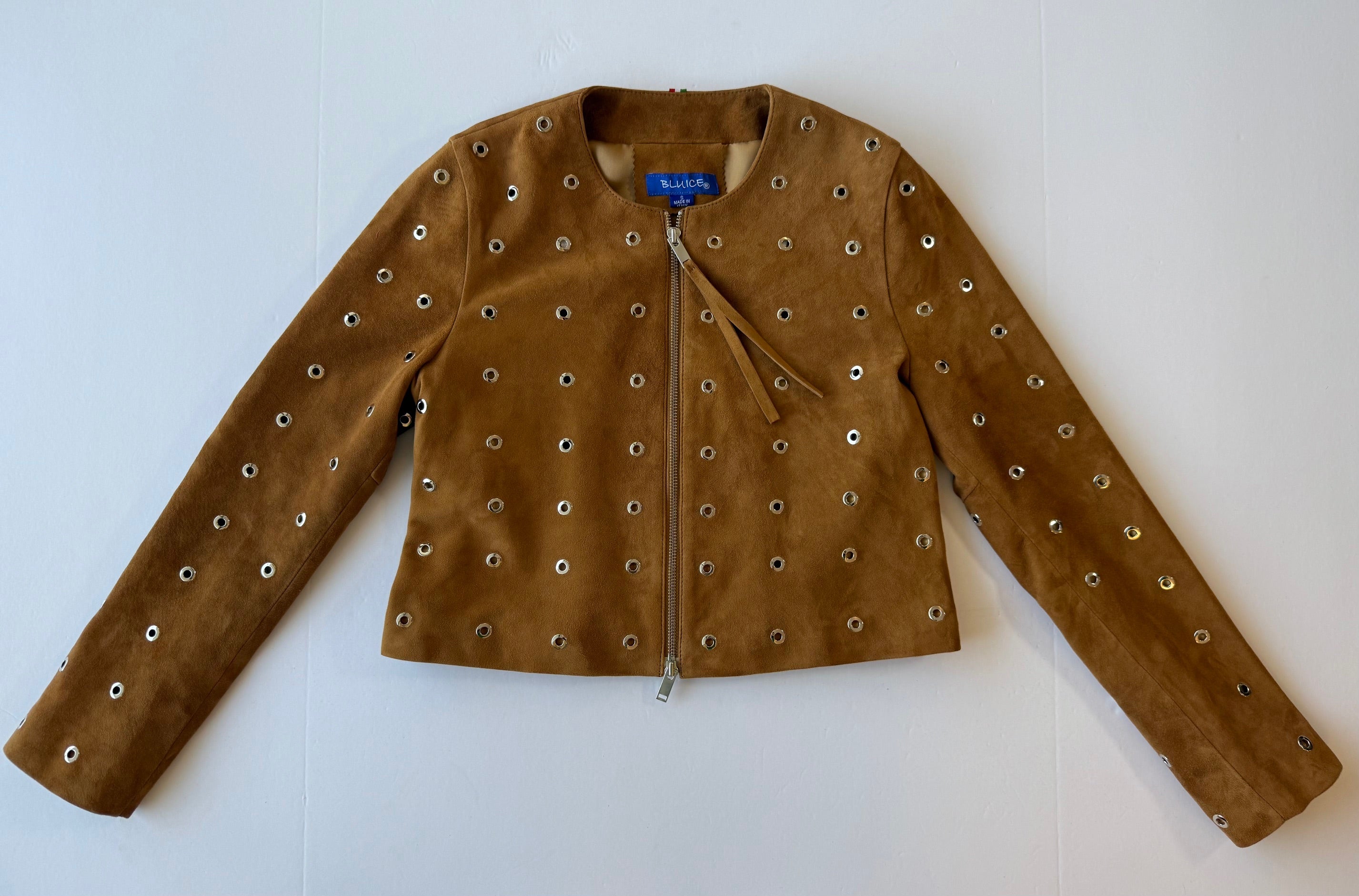 <P>2324GS<BR> GROMMET TRIMMED SUEDE JACKET </P>