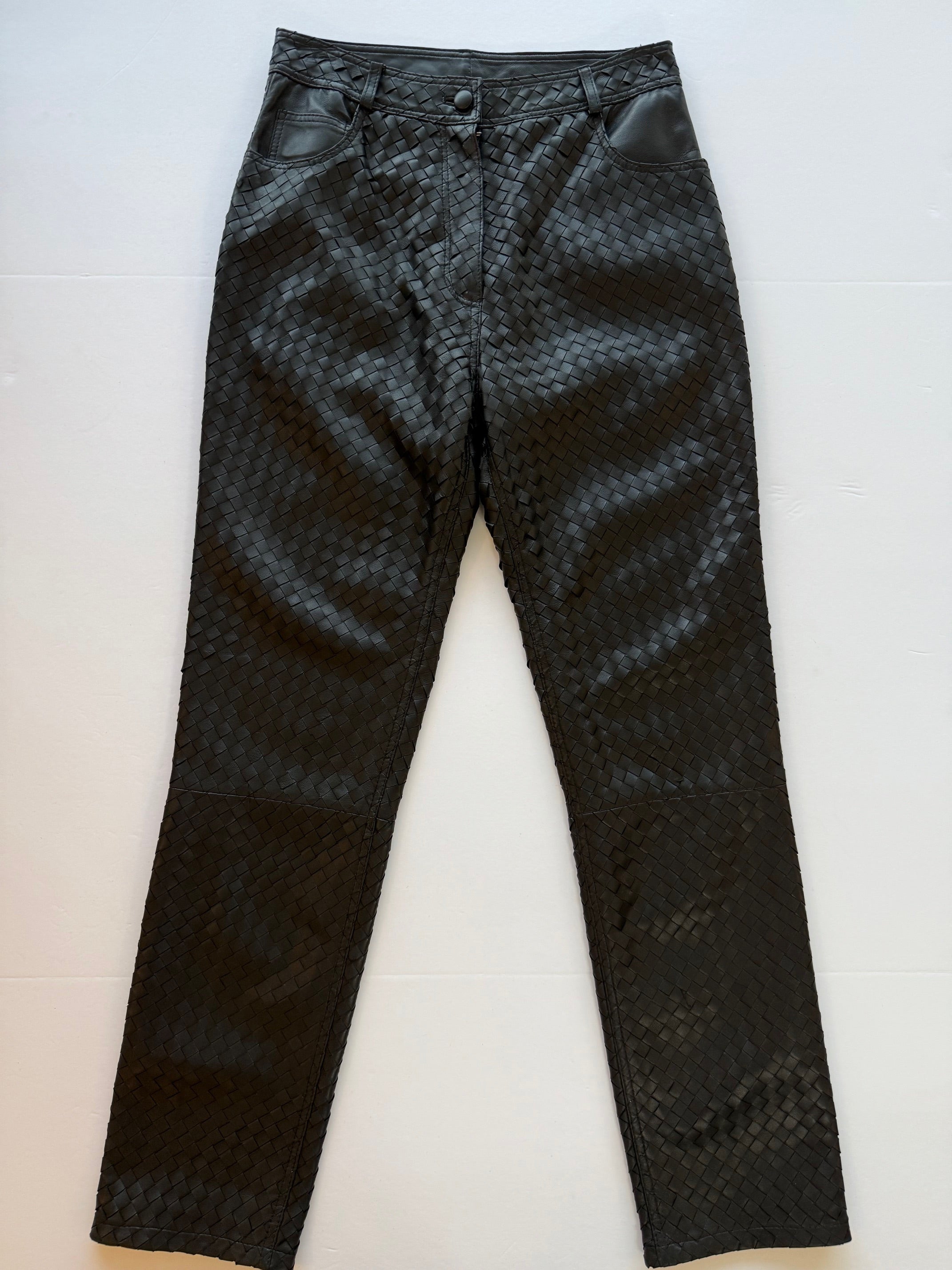 <P>1507L<BR> LAMB LEATHER TWO POCKET WOVEN PANT </P>