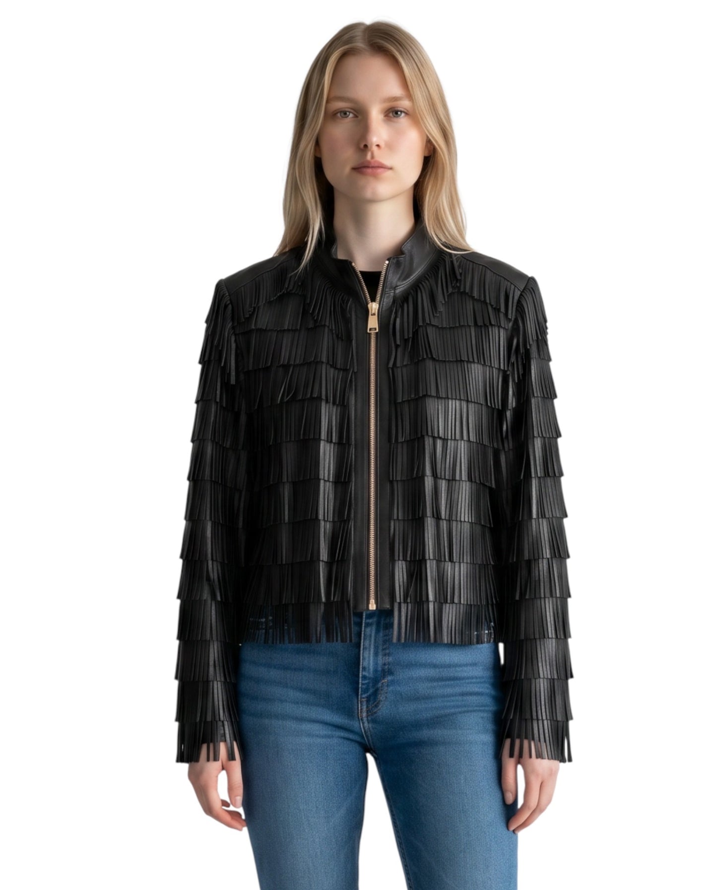 Lamb Leather Fringe Jacket