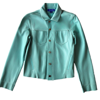 <P>3250<BR> STITCHED TWO POCKET LAMB LEATHER JEAN JACKET (ADDITIONAL COLORS)</P>