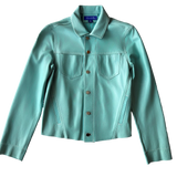 <P>3250<BR> STITCHED TWO POCKET LAMB LEATHER JEAN JACKET (ADDITIONAL COLORS)</P>