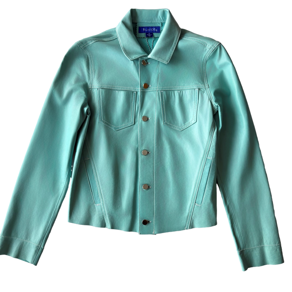 <P>3250<BR> STITCHED TWO POCKET LAMB LEATHER JEAN JACKET (ADDITIONAL COLORS)</P>