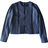 <P>SERENA<BR> BRAIDED LAMB LEATHER DOUBLE ZIP JACKET</P>