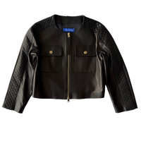 <P>2324<BR> CUT & STITCHED CROPPED LAMB LEATHER JACKET</P>