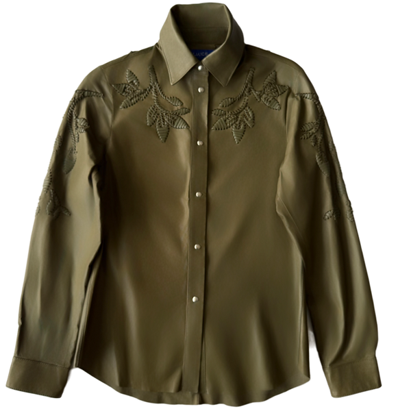 <P>31128E<BR> EMBELLISHED LAMB LEATHER SHIRT</P>
