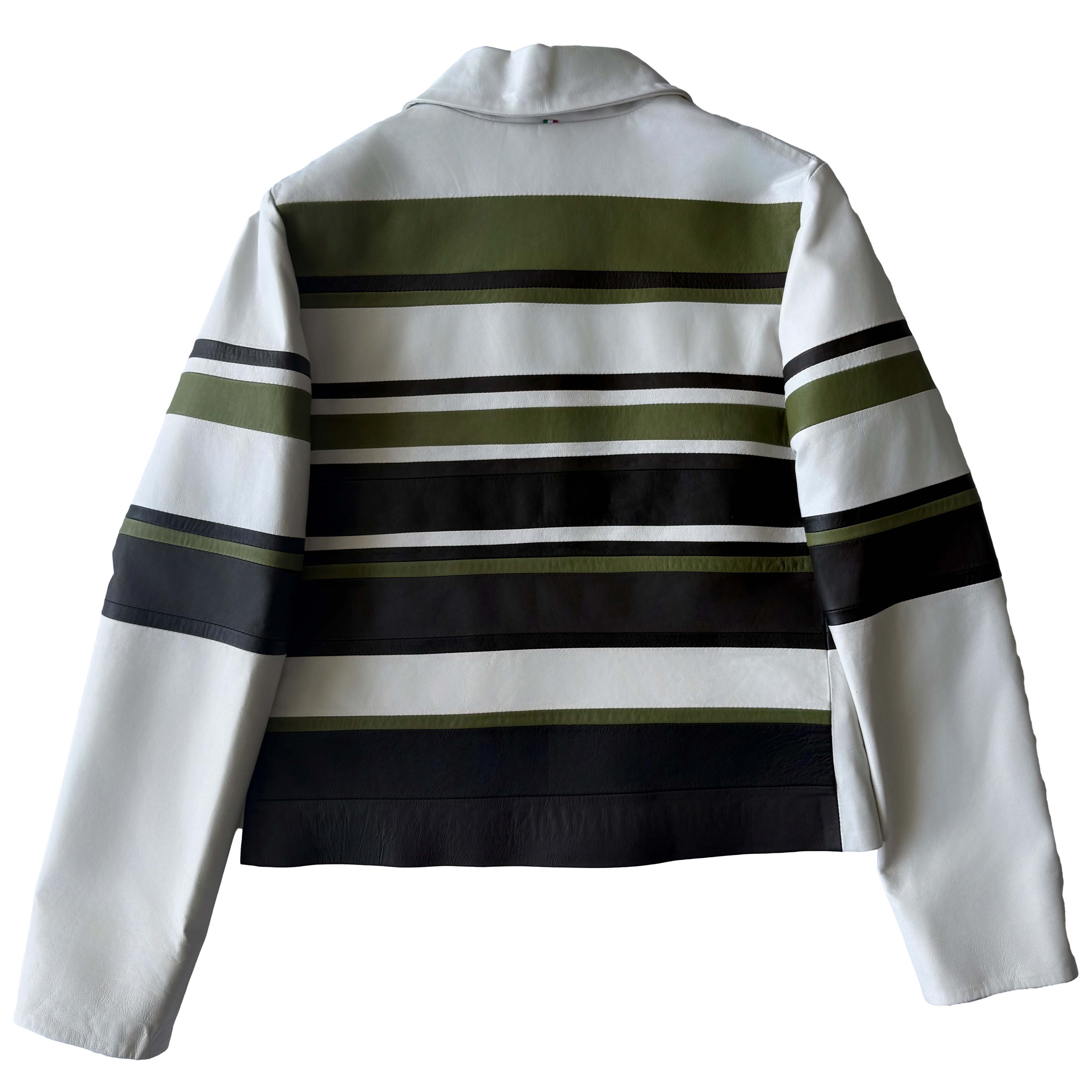 <P>CHIARA<BR> COLOR BLOCK LAMB LEATHER BOMBER (ADDITIONAL COLORS)</P>